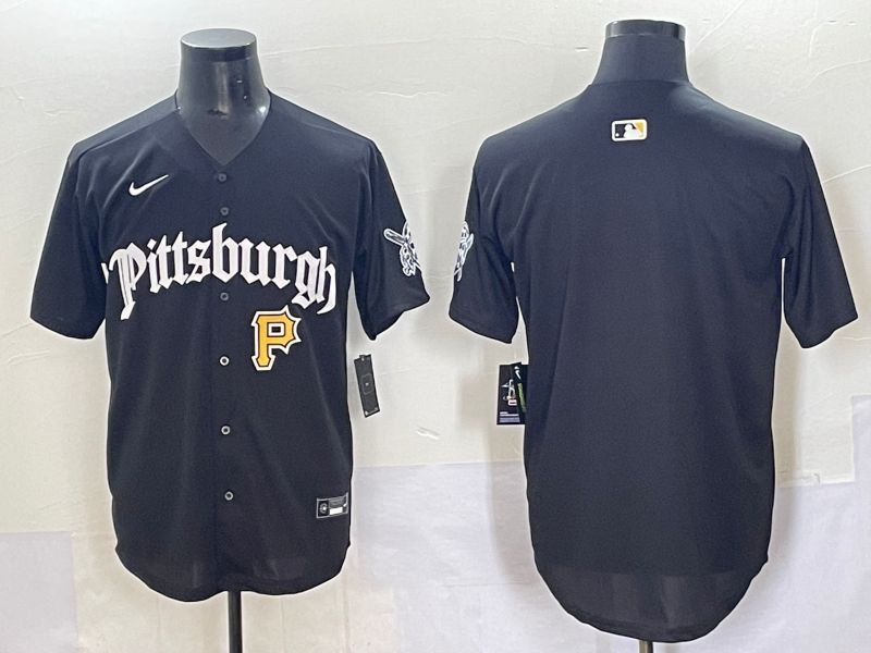 Men 2025 Pittsburgh Pirates Blank Black Five generations Joint Name Nike MLB Jersey style 10->pittsburgh pirates->MLB Jersey